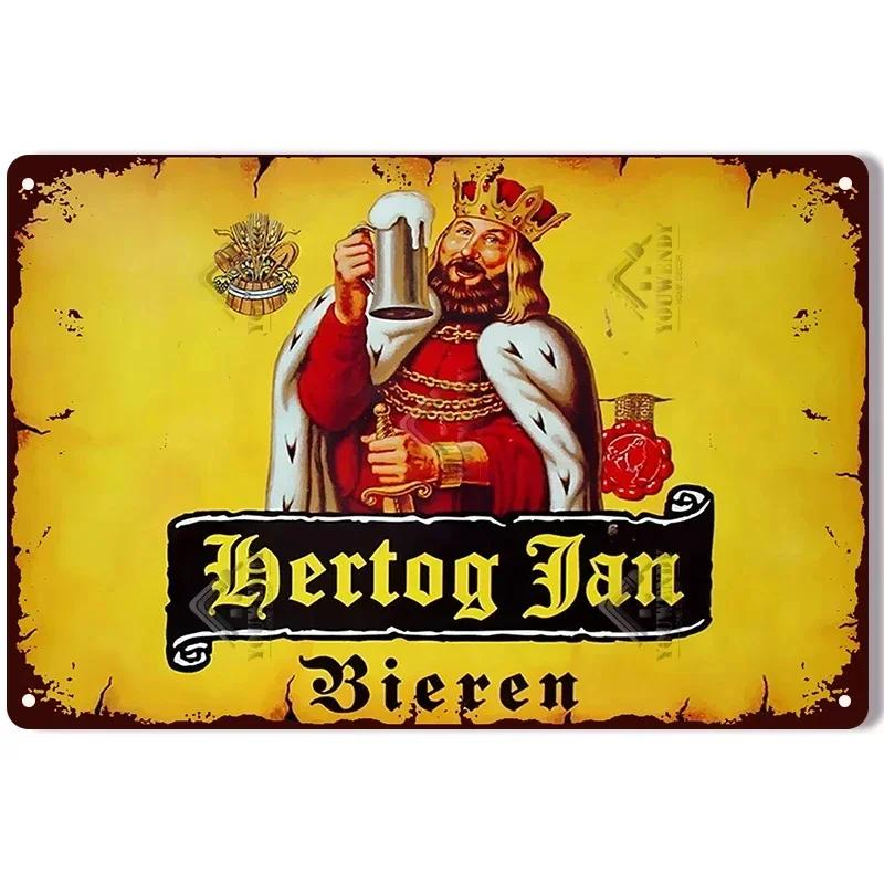Retro Hertog Jan Metal Sign - Exquisitely Crafted Tin with Vivid Paint, Ideal for Bar & Club Decor To Create a Mesmerizing Mural