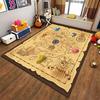 "Pirate Treasure Map Rug with Compass and Adventure Symbols Design" Suitable for use as an anti-slip for living room bedroom sofas