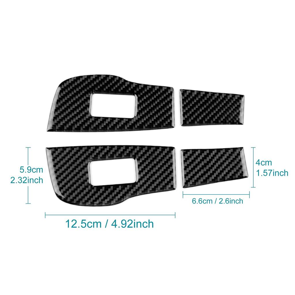 AIRSPEED Carbon Fiber Interior Door Window Lift Decoration Frame Garnish for Mazda 3 Interior with Tape Rear (2019-2025) - Stylish, Stain-Resistant