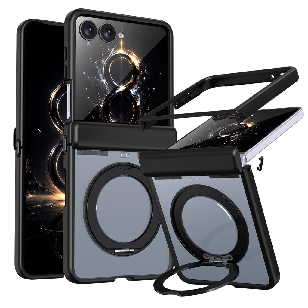 Matte Magnetic Phone Case For Samsung Z Flip 8 7 Flip8 Flip7 5G 360 Rotating Kickstand For Magsafe Hinge Full Protection Cover