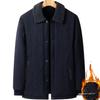 Men's Thickened Cotton Lapel Coat - Warm Winter Jacket for Mid-Aged and Elderly - Plus Size Available