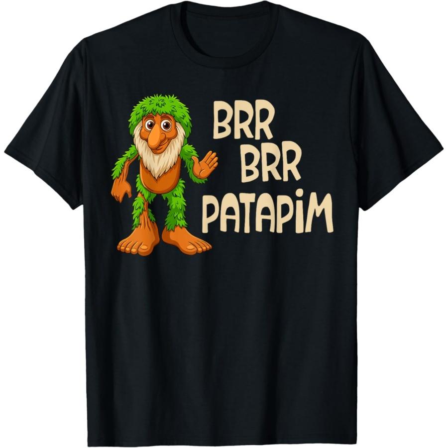 Детская футболка для мальчиков и девочек Мем Итальянский Бред BRR BRR Patapim XXXXXL чёрный