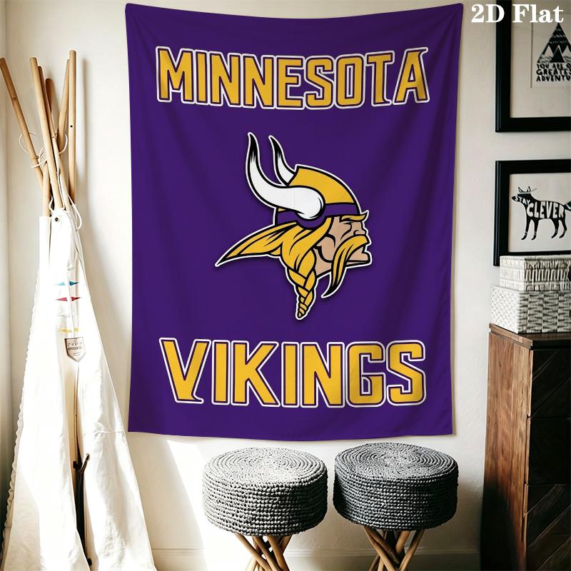 Minnesota Vikings Duvar Gobleni Estetik Duvar Askısı Baskılı Kumaş Battaniye Yatak Odası Oturma Odası Ev Dekorasyonu için Dekoratif Goblenler