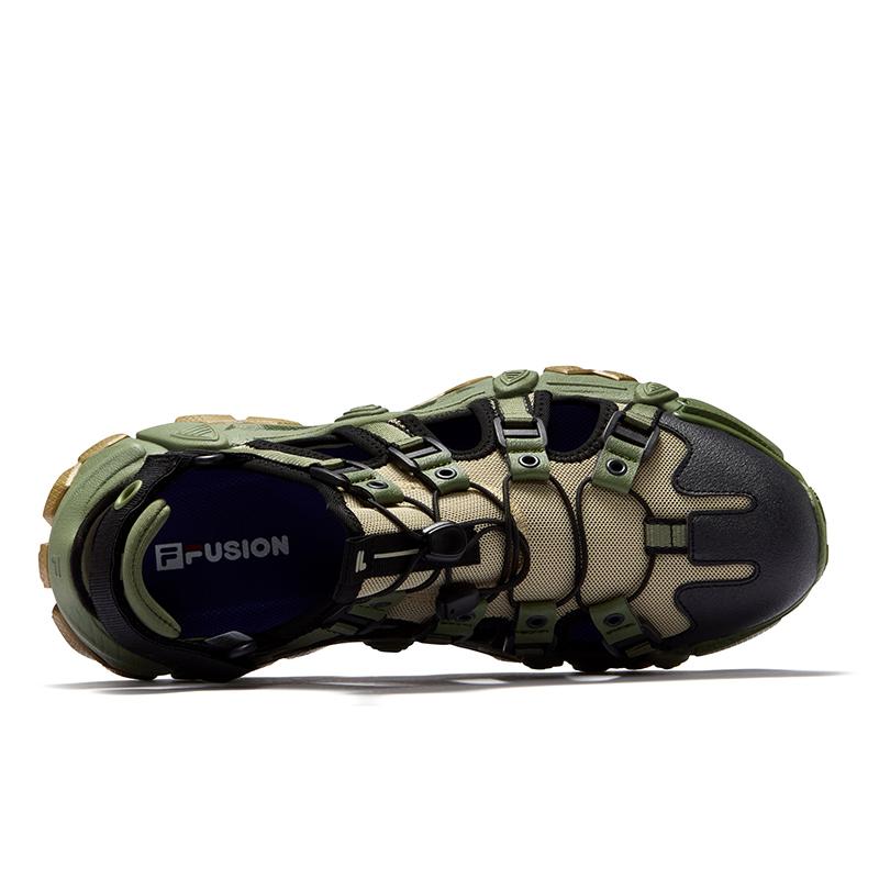 Fila Fusion Exocet Sandal Fashion Versatile Durable River Shoes Men Sandals Gray Green Black T12M521704FGT