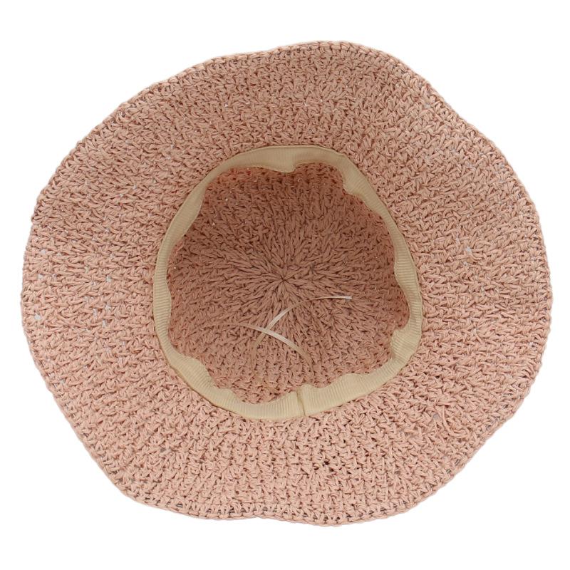 Foldable Retro Summer Versatile Visor Pastoral Elegant Bow Straw Hat Outdoor Outing Beach Hat