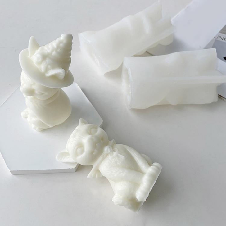 Cat Shape Candle Molds Silicone Molds Resin Casting Mold for Making Candle