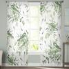Summer Plants Four Leaf Grass Green Leaf Watercolor Bedroom Curtains Tulle Sheer Curtain Living Room Home Decor Voile Drapes