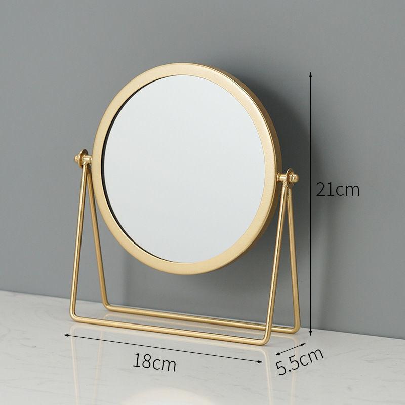 

Retro Europe and America Metal Vanity Mirror Desktop Makeup Round Mirror Portable Household Rotating Dressing Mirror for Girl