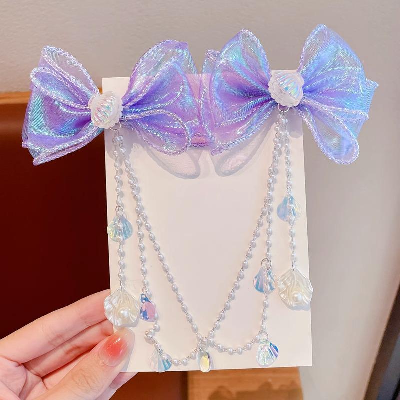 

Кисточка Жемчужная Заколка: Аксессуар для волос ручной работы в виде банта для девочек и принцесс