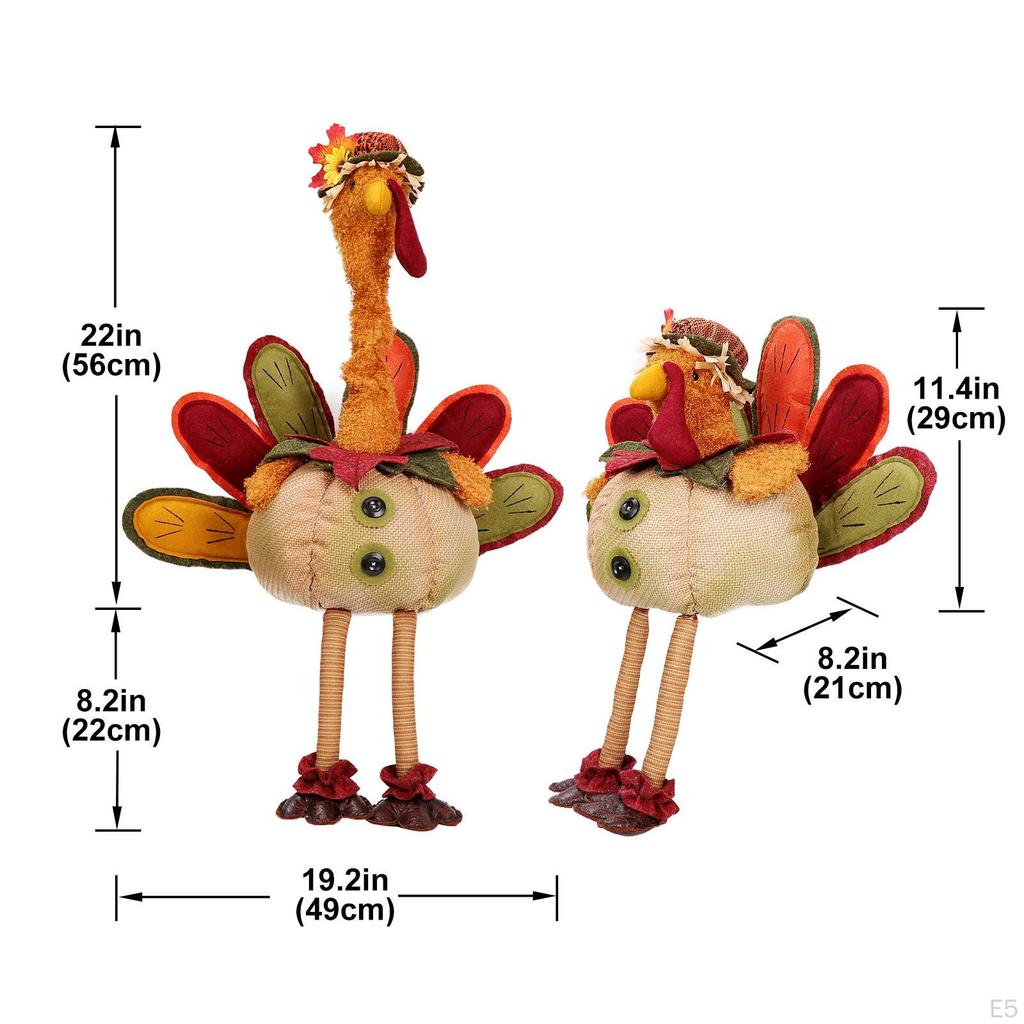 Autumn-Themed Turkey Doll for Festive Table Arrangements