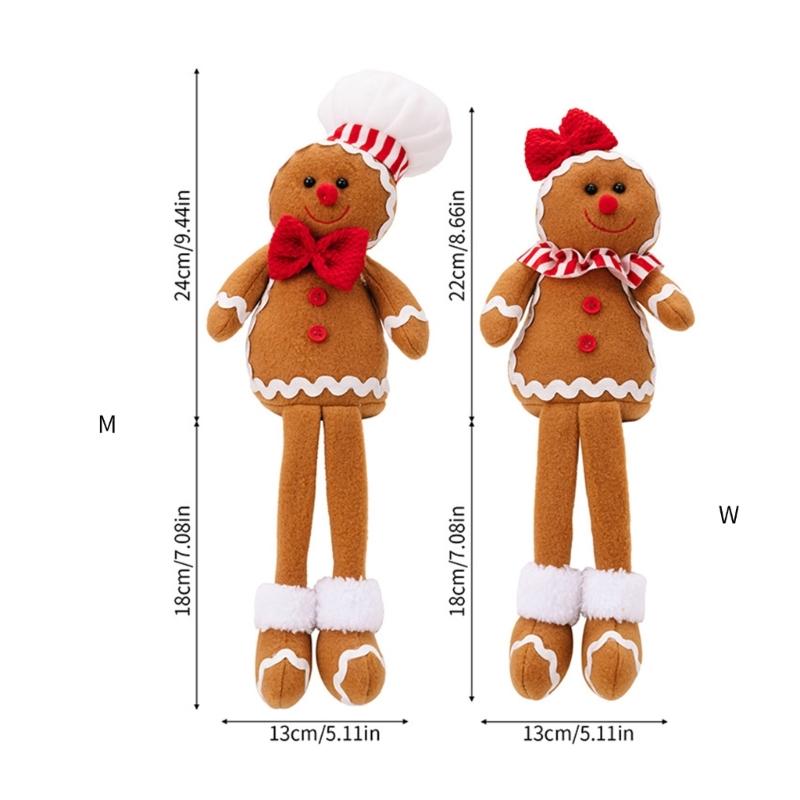 Gingerbreads Man Ornament with Dangling Legs Handmade Window Display Adorment Christmas Tree and Home Decoration
