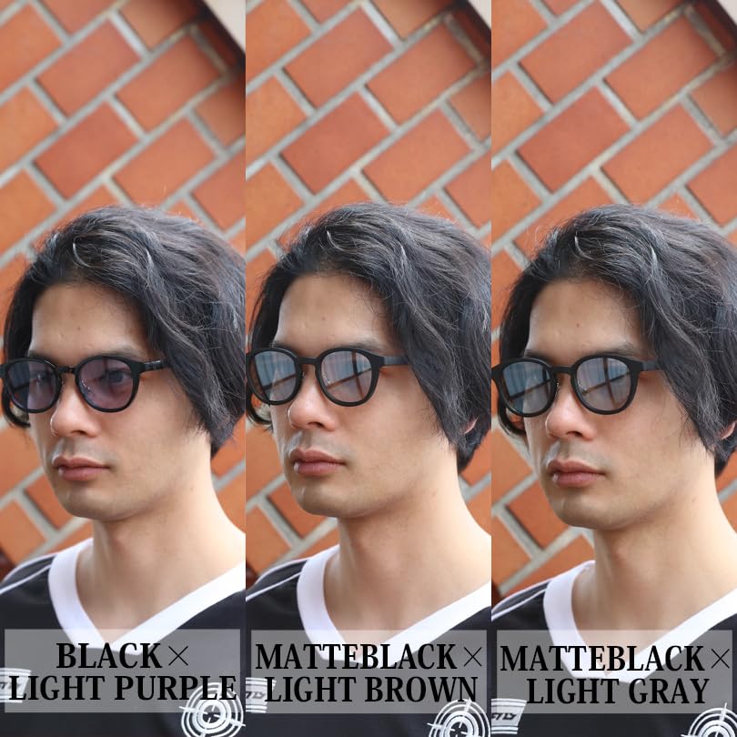 (Eight) Colorful Wellington Sunglasses, Clear Wellington Style Frame with Dedicated Case, Champagne x Clear F