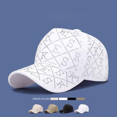 Korean Version of the New Diamond-encrusted Alphabet Baseball Cap Female Trend Fashion Internet Celebrity Live Ins Shiny Rhinestone Cap