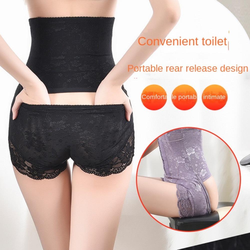 Lace Flower Butt Lifter Briefs High Waist Slimming Buckle Shapers Postpartum Body Shapers  Female