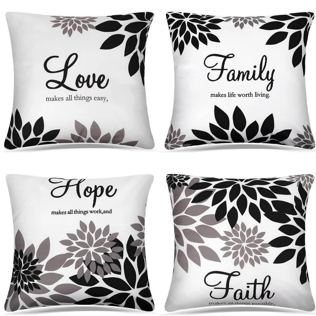 4*45cm Throw Pillow Cover Set Of 4 Pieces. Geometric Art Single-sided Print. Hidden Zipper Design. Suitable For Sofa, Bedroom And Home Decoration.