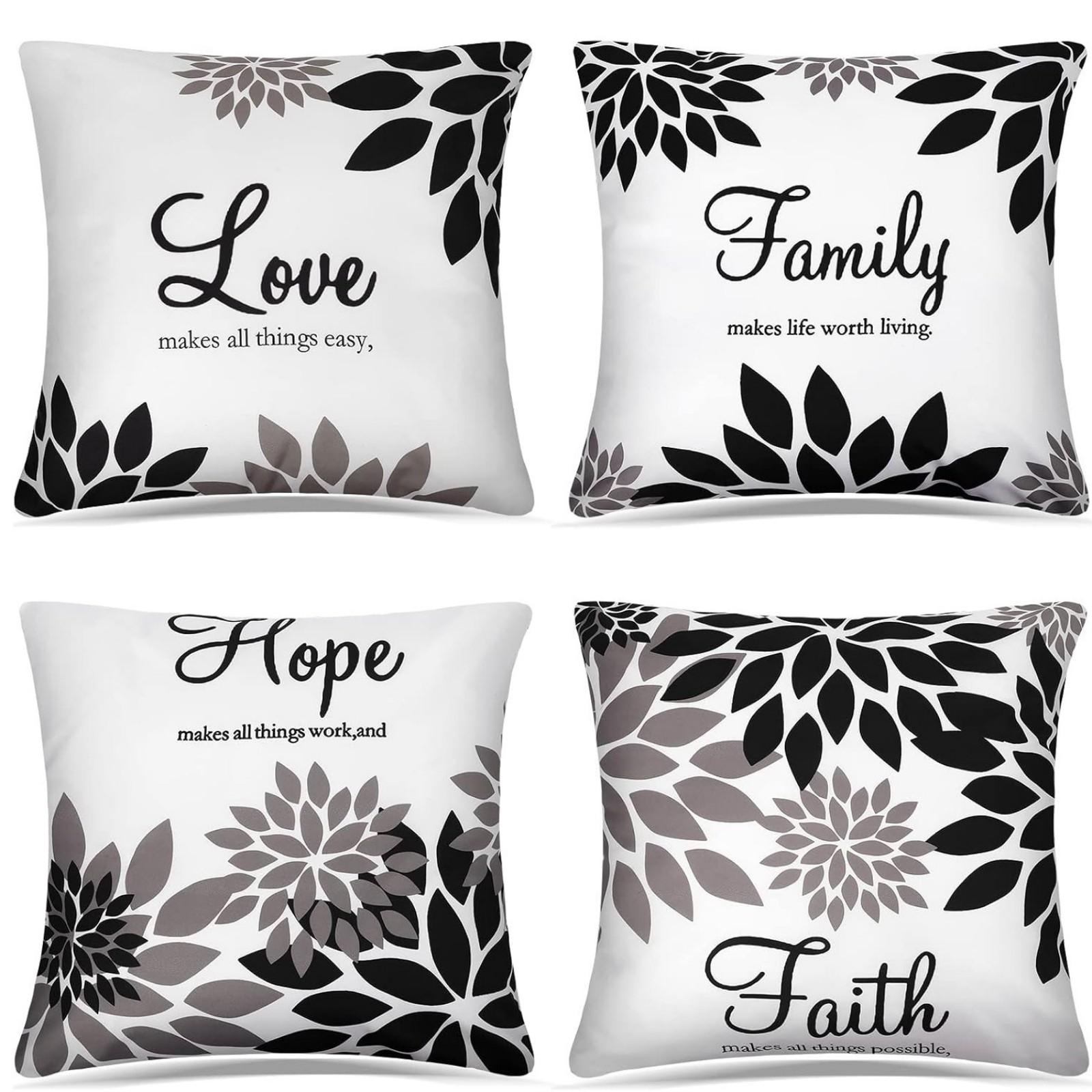 

4*45cm Throw Pillow Cover Set Of 4 Pieces. Geometric Art Single-sided Print. Hidden Zipper Design. Suitable For Sofa, Bedroom And Home Decoration. one size