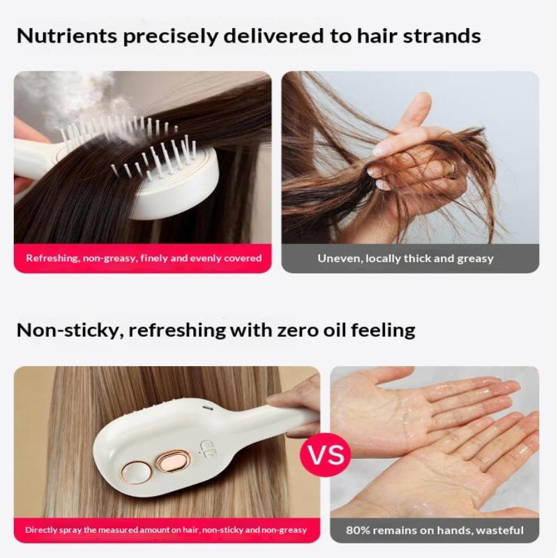 Electric Steam Brush With Water Spray Wet Electrics Hairbrush Usb-C Charging For Detangling Smoothing Styling & Frizz Control