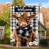 *NEW* ADORABLE ~ HIGHLAND COW ~ WELCOME ~ GARDEN AG ~ POLYESTER ~ 12"x18" FCCE ZZA WWL EEL