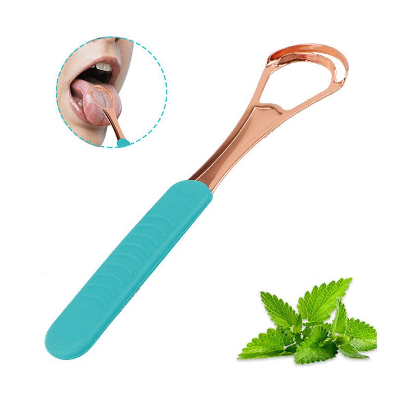 

Double Layer Tongue Cleaner Tongue Scraper Reusable Stainless Oral Mouth Brush рожевий колір золота