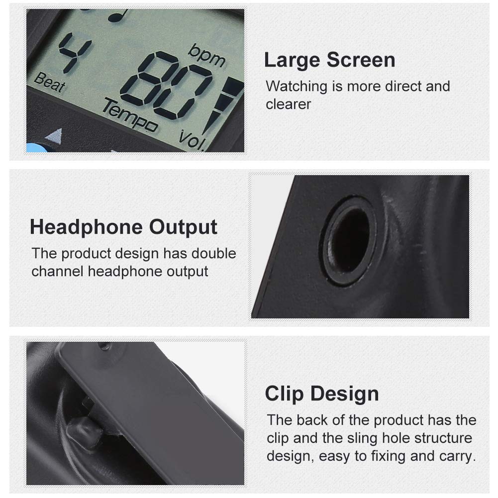 DOACT Mini Digital Beat Tap Function M50 Tempo Metronome, Multifunctional Digital Metronome, Easy to Use, for Instrument Practice and Band