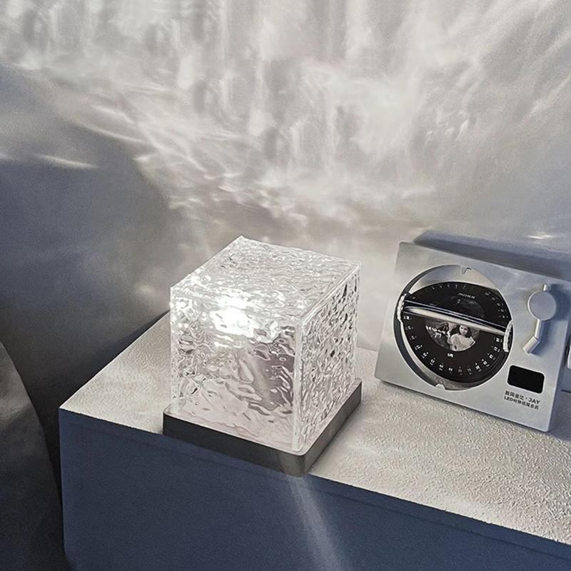Ocean Wave Aurora Projector Light Ultra Quiet USB Powered 16 RGB Colors Water Ripple Lamp for Bedroom Night Use