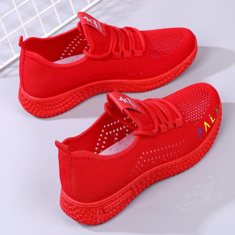 2023 New Summer Mom Mesh Shoes Fly Woven Sneakers Casual Running Shoes for Women