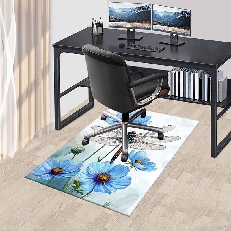 1PC Dragonfly Flowers Extra Large Non Slip Floor carpet, Office, family, bedroom, Studio   Large Area Rug Indoor Rugs, , Vibrant Colors