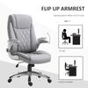 Faux Leather Executive Swivel Office Chair - Grey