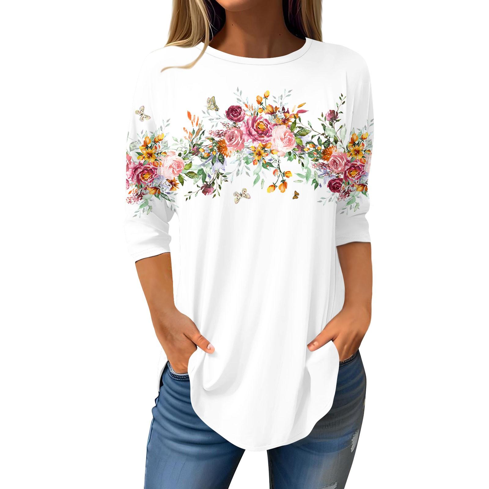 

Женские футболки с рукавами 3/4, однотонные пуловеры, летние весенние топы, блузки XL белый