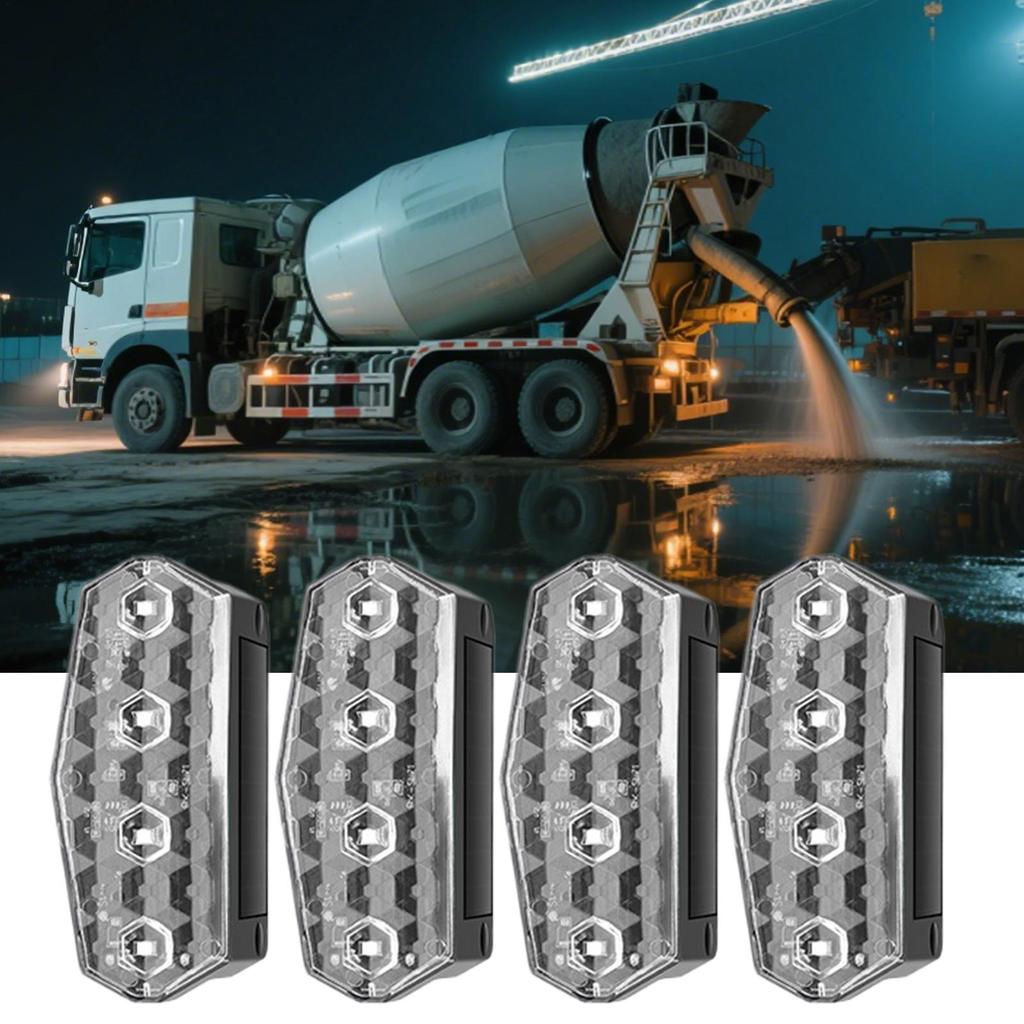 Solar Warning Light Anti-Collision Flashing Lights For Car Truck 4 Pieces High-Brightness Automotive Alarm Fixture Assemblies