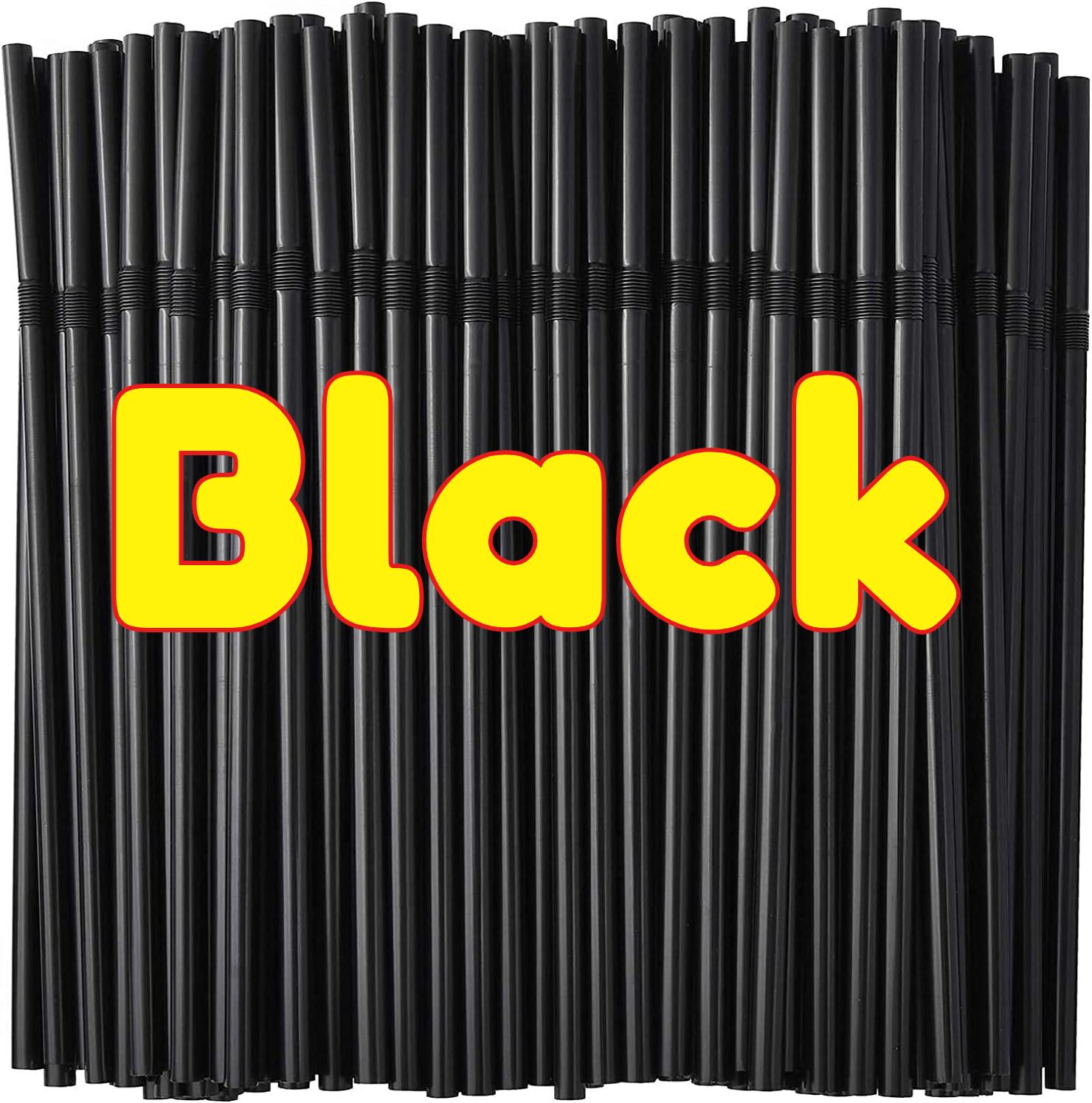 

Disposable Plastic Straws Colorful Party Event Drinking Straws Flexible Large Straight Tube Straw Bar Accessories Straws Plastic 100pcs чорний