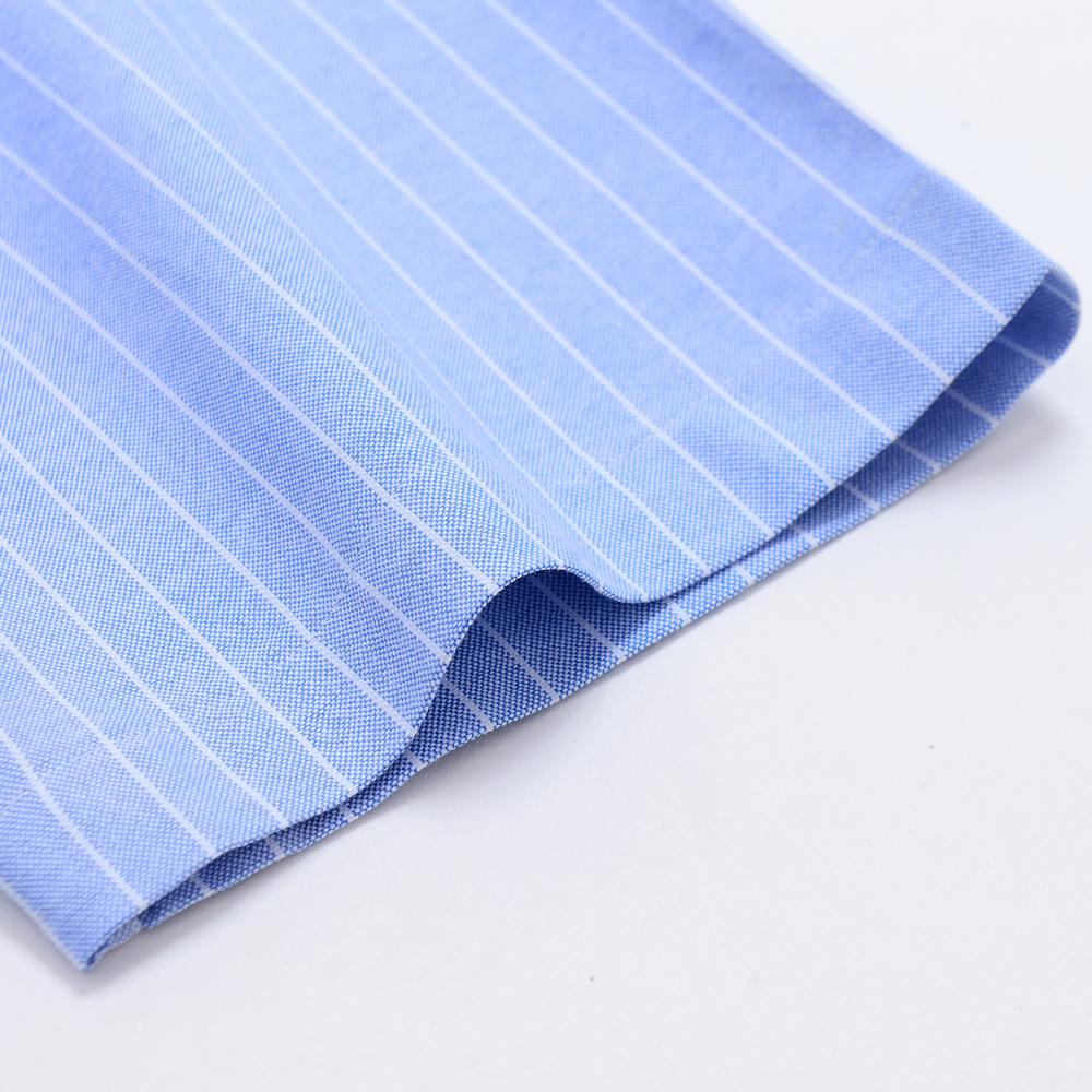Camicia Casual da Uomo a Maniche Corte con Bottoni e Righe, Leggera, Colletto Oxford, Formale con Taschino
