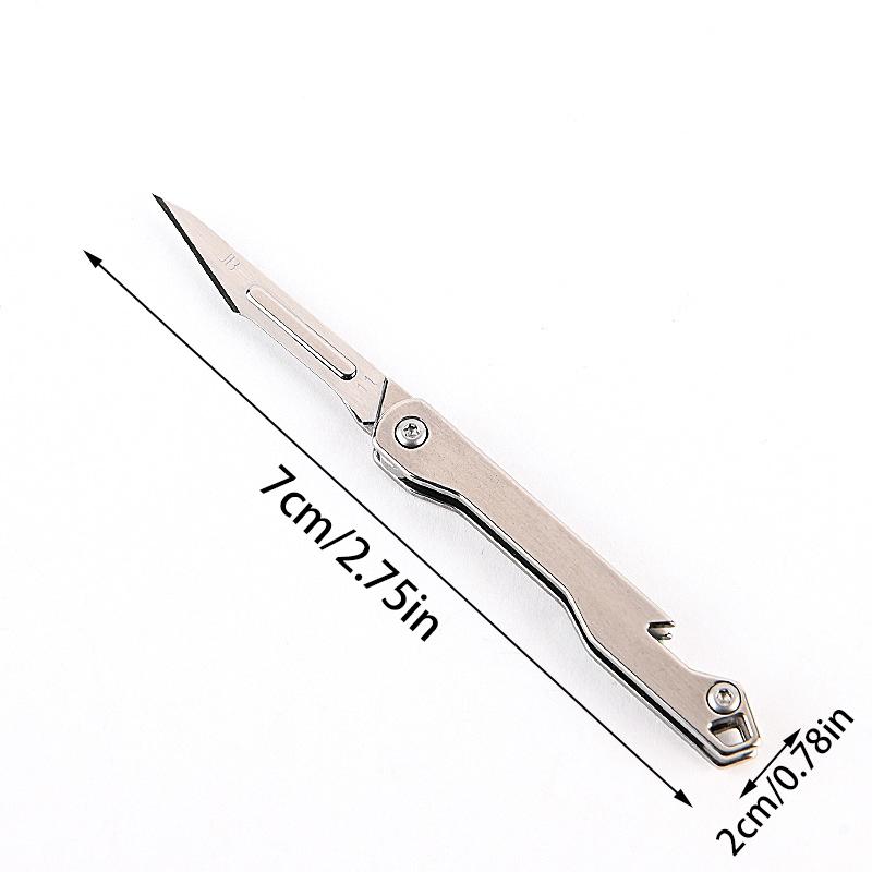 Outdoor Stainless Steel Paper Cutter Unwrapping Express Delivery Mini Folding Knife Sharp EDC Keychain Portable Pocket Knife