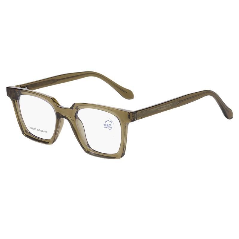 Cross Mirror Square Eyeframe Male Internet Celebrity Versatile Anti Blue Light Female Advanced Sensitivity TR90 Black Frame Can Be Paired With Myopia