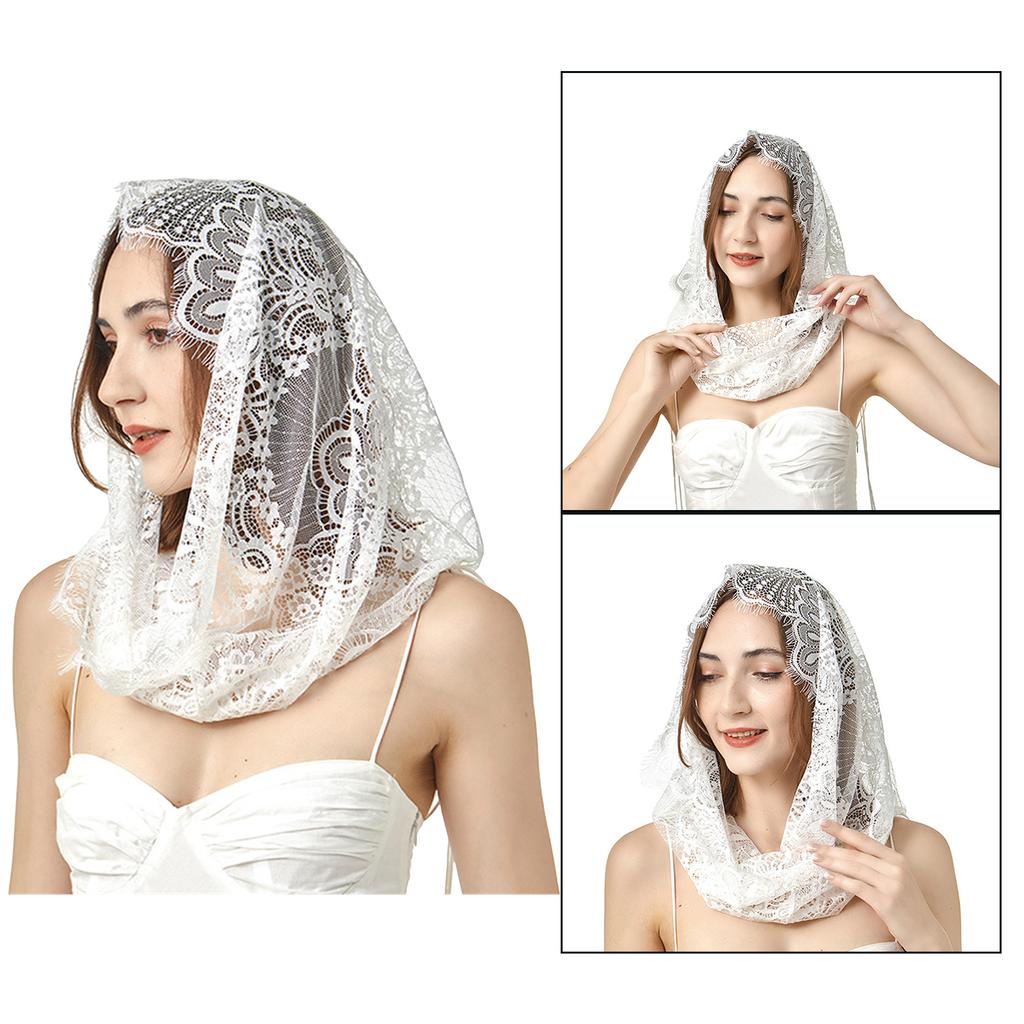 Multiuse Lace Mantilla Veil Church Headscarf Catholic Bride Veil Chapel Church Hijab Scarf Veil for Various Occasion