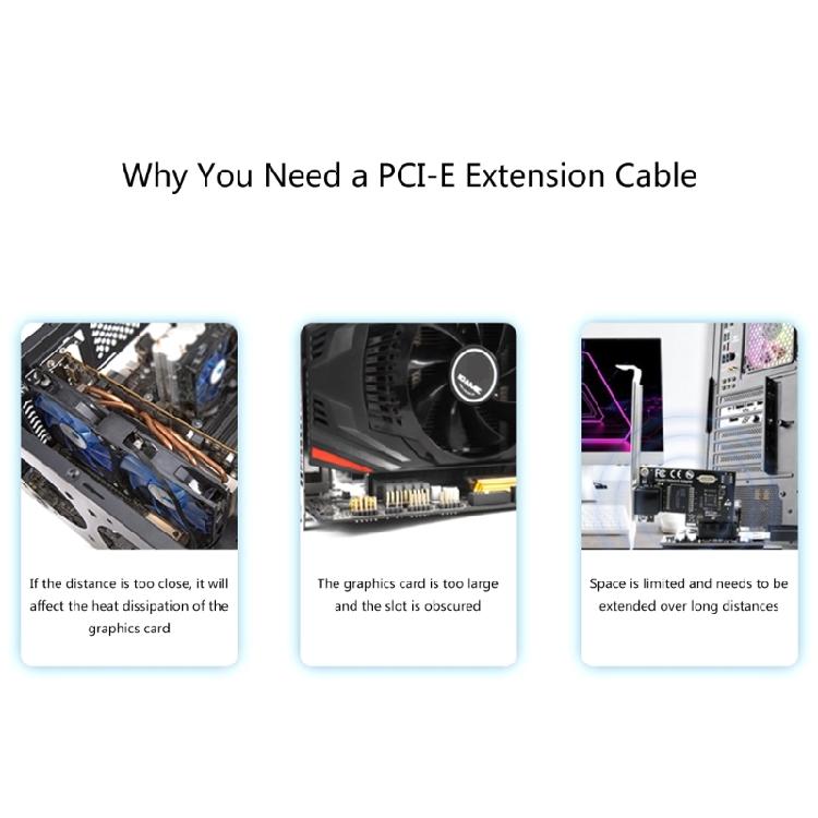 8Gbps Full Speed PCI-E x1 PCIE3.0 Extension Cable for Mainboard PCIE Card Slot Expansion Card Line