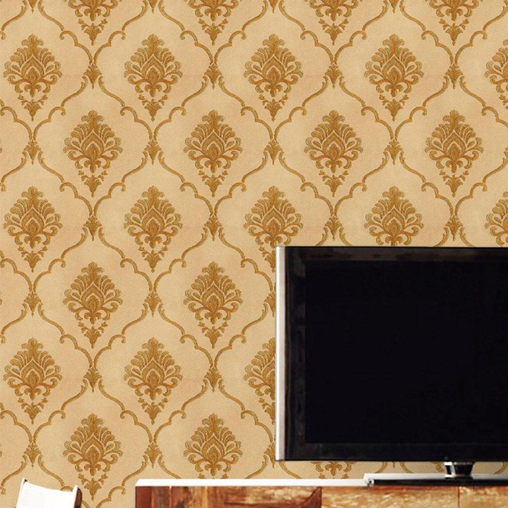 Transform Your Space with Elegant Damask Wallpaper Suitable for Various Settings Including Living Rooms and Offices