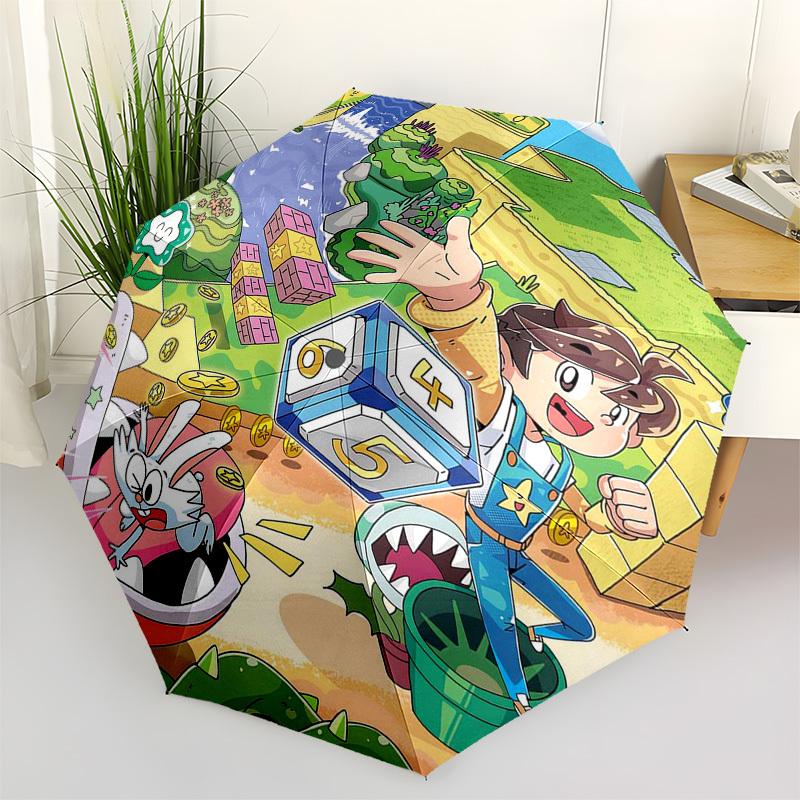 

1pc Outdoor Umbrella with Cute Characters - Automatic Opening/Closing, Portable 3-Fold Design, 8-Bone Iron Frame - Perfect Gift for Fans, Travele
