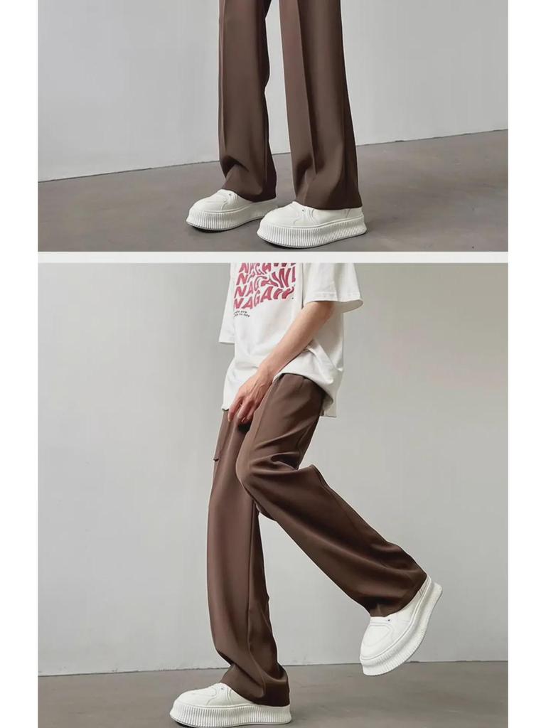 Pantaloni largi drapați la modă pentru bărbați Napoli - Pantaloni de costum japonezi de lux ușor