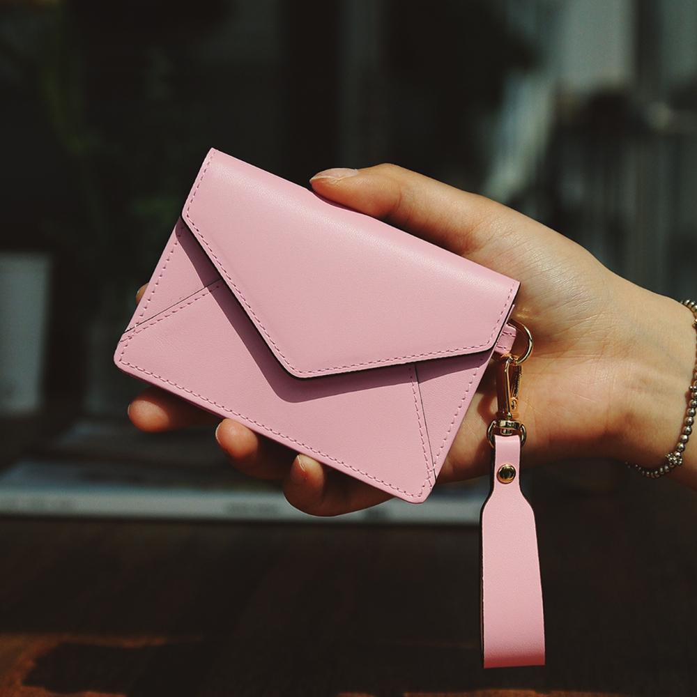 Matt Post Steen Leather Keyring Card Wallet Pink