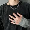 Accessories hip-hop retro cold wind simple street splicing double chain titanium steel men's and women's necklaces versatile