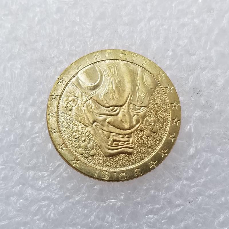 Antique Craftsmanship 1910 Nickel Brass Indian Half Eagle Replica Coin Copper