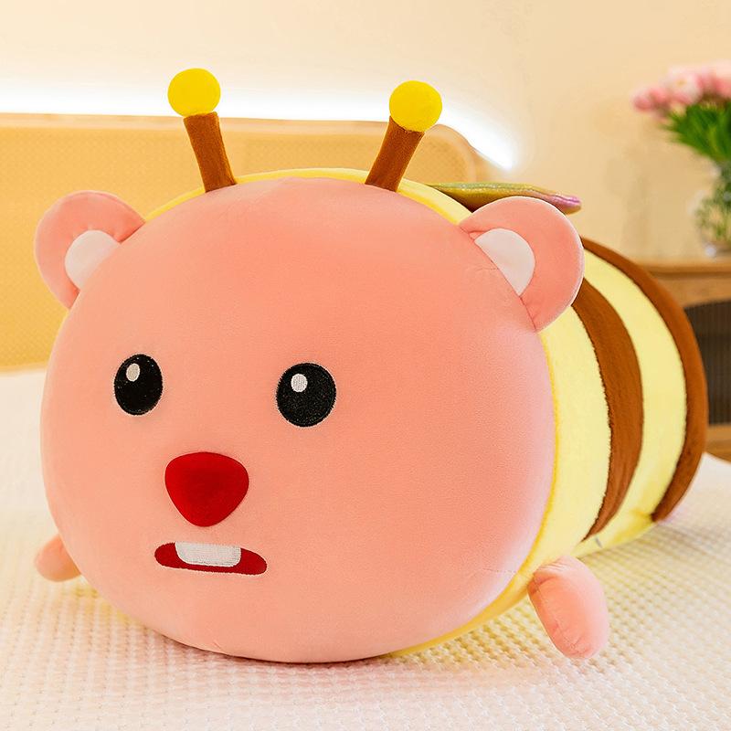 

Новая плюшевая игрушка New Bee Husky для девочек, подушка-длинная полоска для сна, домашняя кукла-бобр, подушка 45cm【0.4kg】