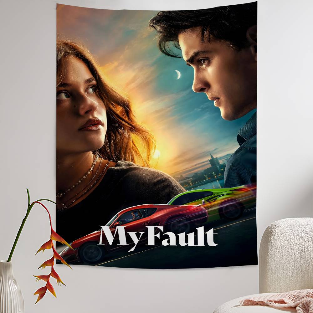 My Fault Culpa Mia 2023 Movie Anime Tapestry Hippie Flower Wall Carpets Dorm Decor Cheap Hippie Wall Hanging