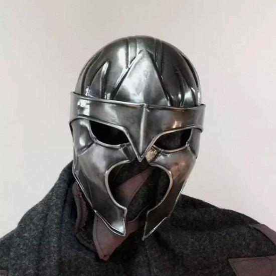 18 Gauge Steel   Warrior Helmet Fantasy Knight  Medieval Face Mask Helmet