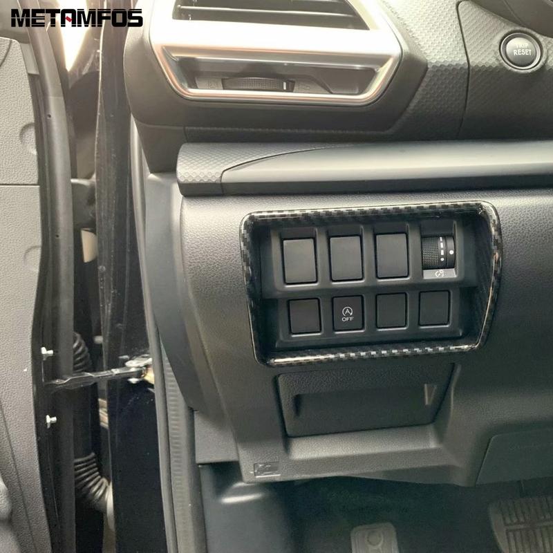 For Subaru Forester SK Carbon Fiber Head Light Lamp Switch Button Panel Cover Trim Car Accessories