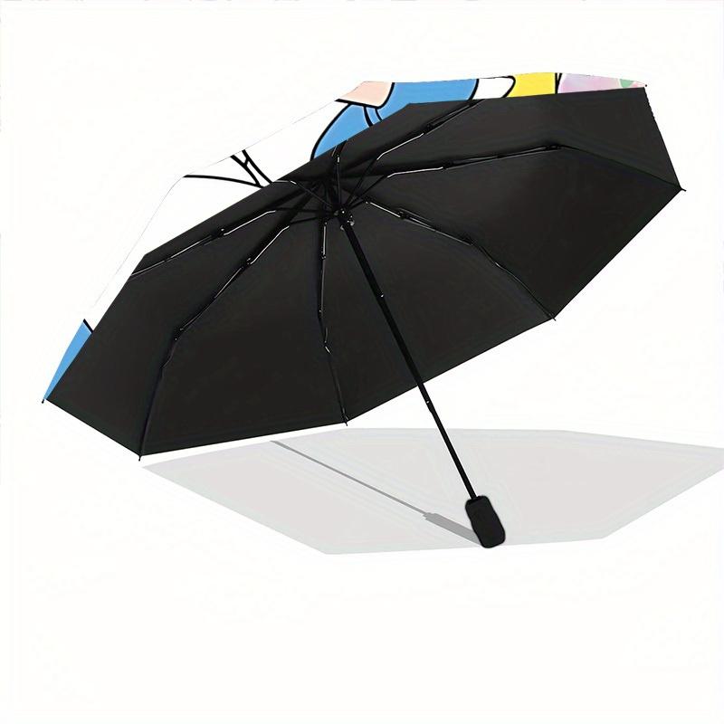 1pc Alice Flowers Cartoon Automatic Folding Umbrella,Lightweight Design, Fashion Lovers A0819046