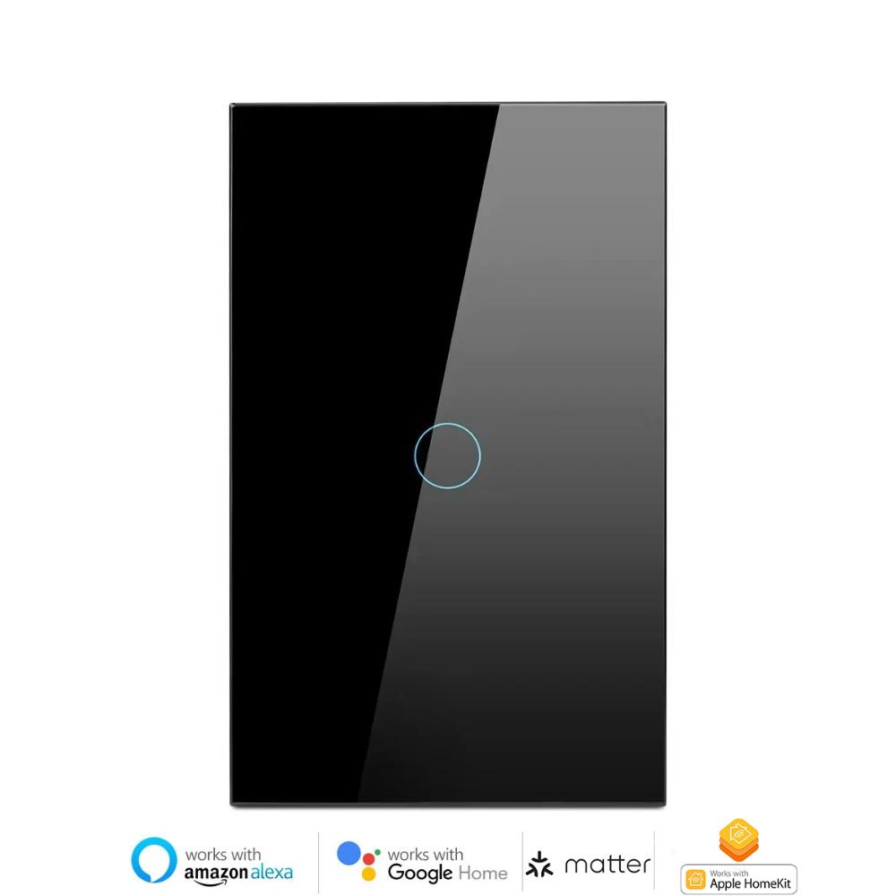 Melery Matter over WiFi Smart Light Wall Switch Touch Sensor Glass Panel Remoted Google/Apple Home Siri Alexa Homekit Smarttings