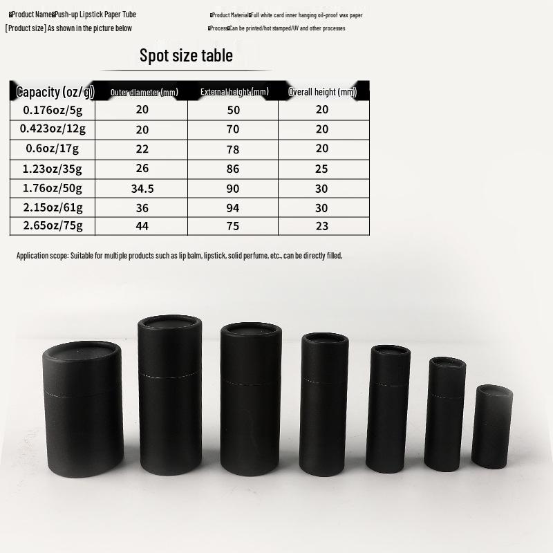 FSC Biodegradable Lipstick Push-Up Balm & Deodorant Paper Tube Packaging