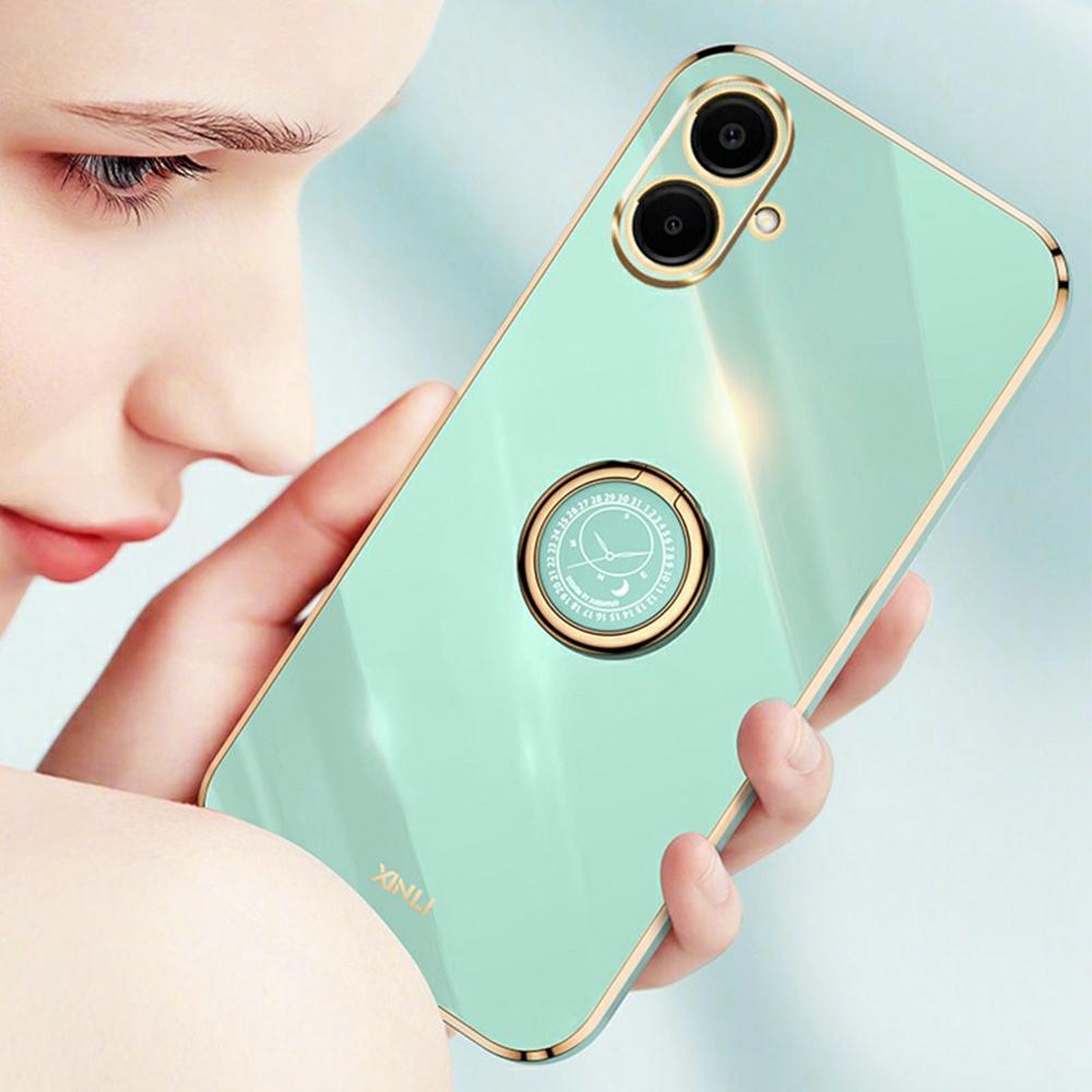 XINLI For Samsung Galaxy A07 5G/A07 4G Case Ring Kickstand Electroplating TPU Phone Cover